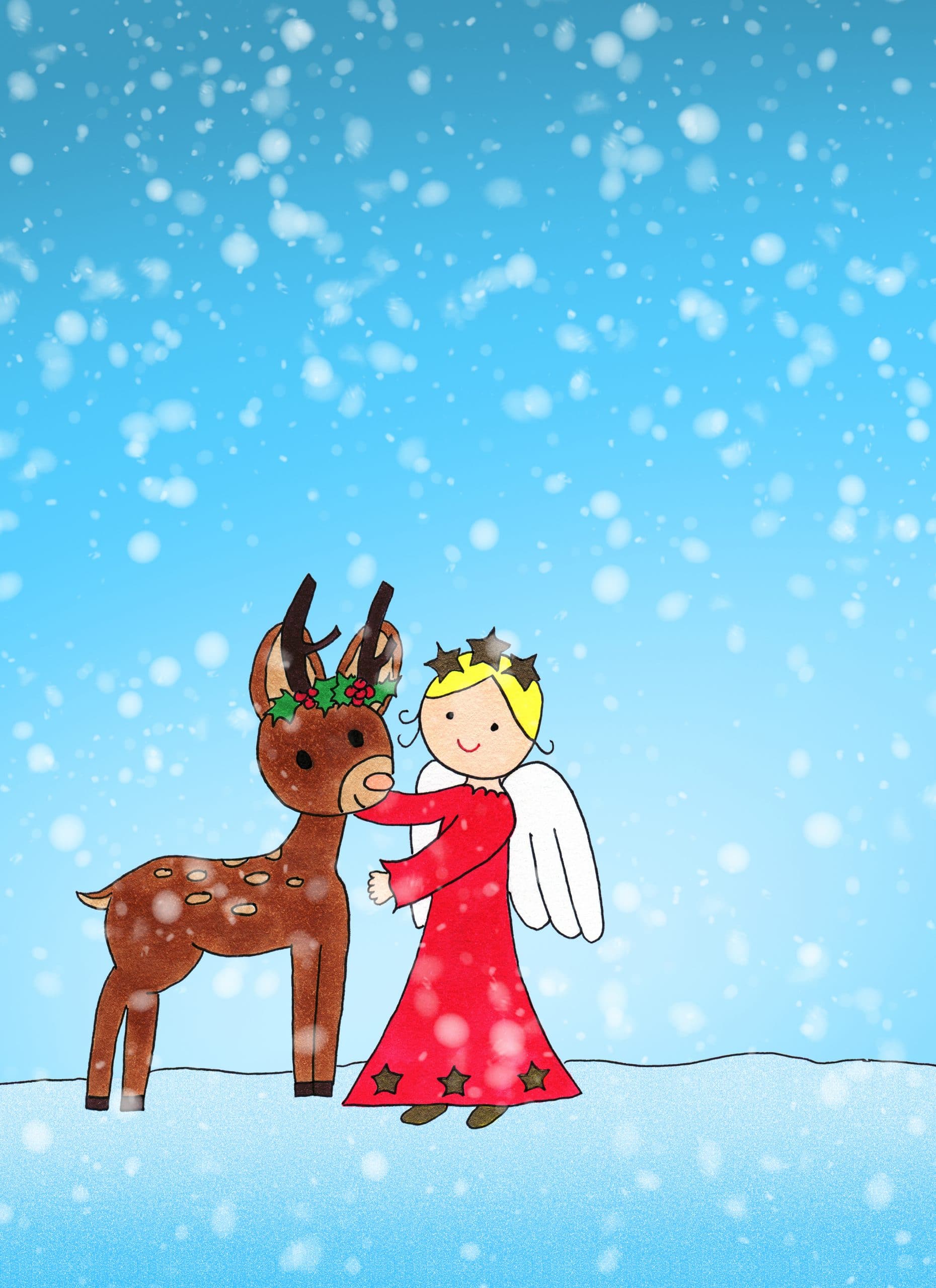 Angel Loves Reindeer eCard