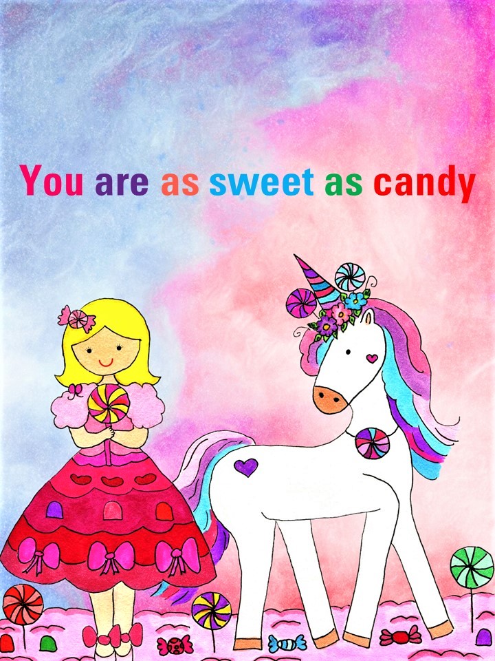 Sweet as Candy Princess & Unicorn eCard